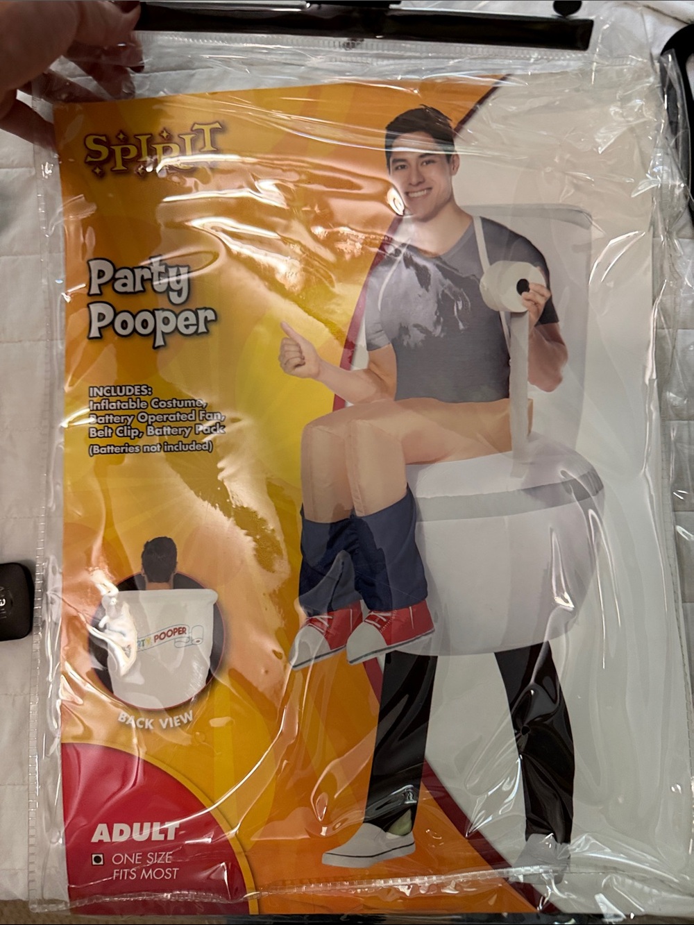 Spirit Party Pooper Inflatable Costume - White, Red, Blue